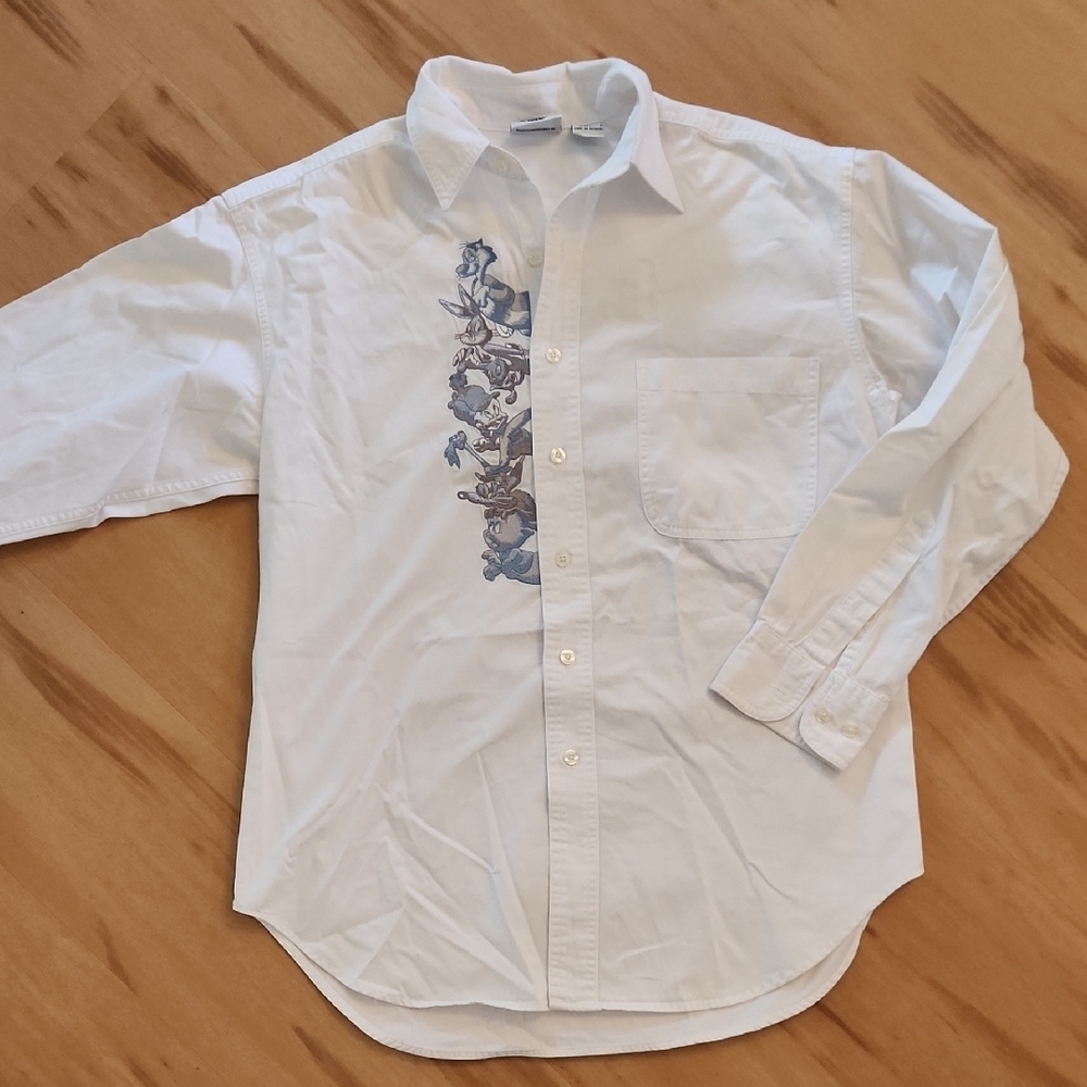 Vintage Warner Bros. Looney Tunes Classic Button-down with Cartoon Embroidery